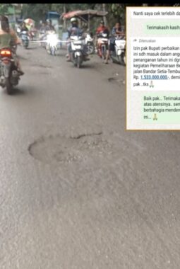 Warga Keluhkan Jalan Rusak di Terusan Bandar Setia, Pemkab Pastikan Perbaikan Tahun Ini