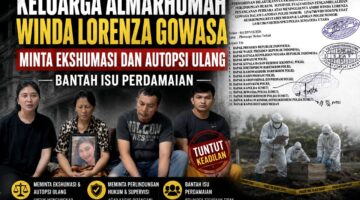 Keluarga Almarhumah Winda Lorenza Gowasa Minta Ekshumasi dan Autopsi Ulang, Bantah Isu Perdamaian